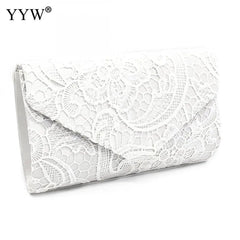 Europe Burst Lace Floral Embroidery Envelope Bag Evening Party Clutch Bag