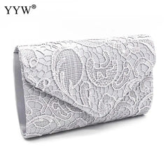 Europe Burst Lace Floral Embroidery Envelope Bag Evening Party Clutch Bag