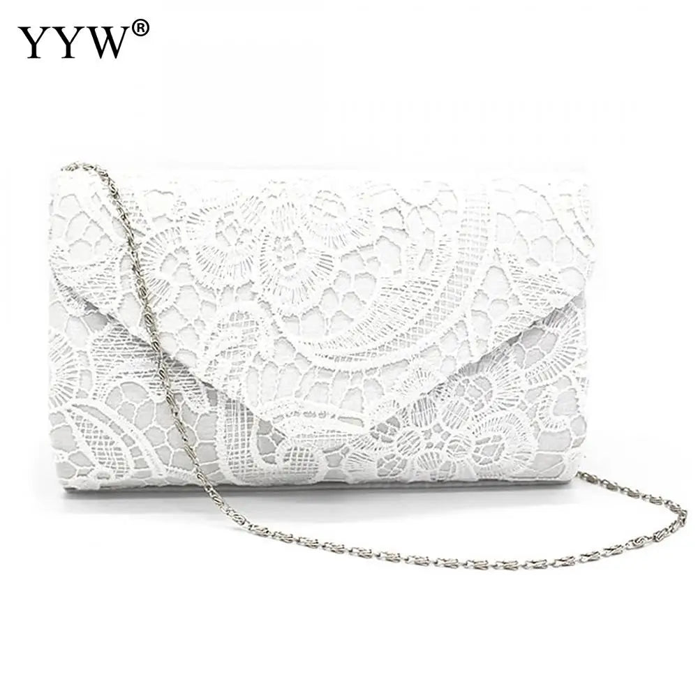 Europe Burst Lace Floral Embroidery Envelope Bag Evening Party Clutch Bag