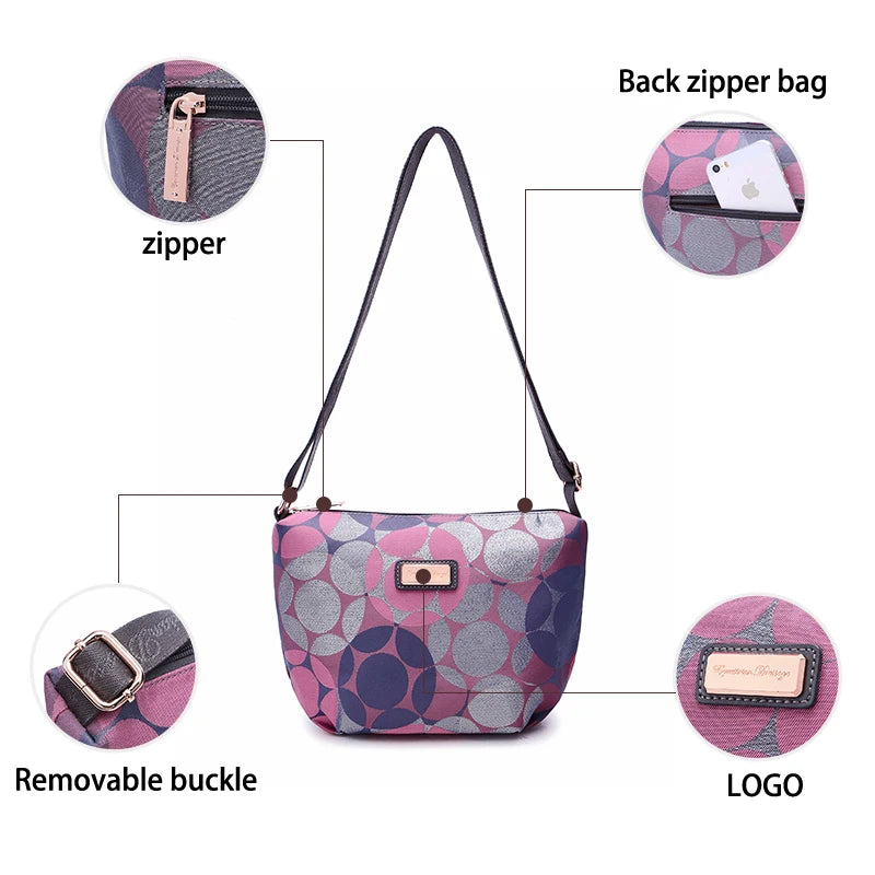 Shoulder Bag High-end Oxford Canvas Women Casual Messenger Flap Letter