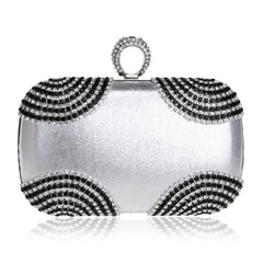 Bridal Small Cluth With Chain Shoulder Handbag Diamonds Evening Bag