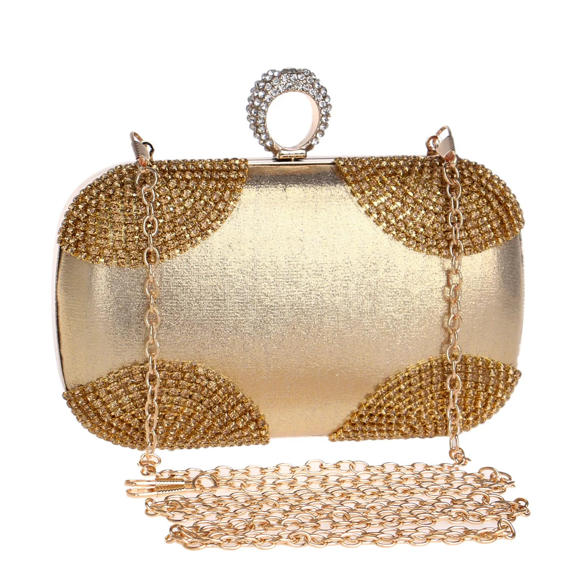 Bridal Small Cluth With Chain Shoulder Handbag Diamonds Evening Bag