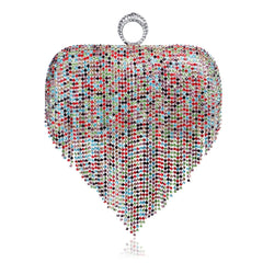 Rhinestone Evening Clutch Bag with Chain