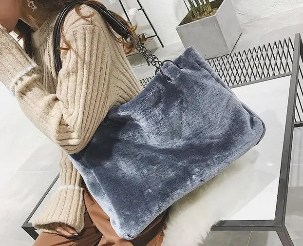 Winter Women's Rabbit Fur Shoulder Bag