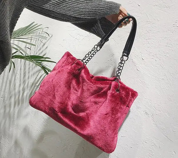 Winter Women's Rabbit Fur Shoulder Bag