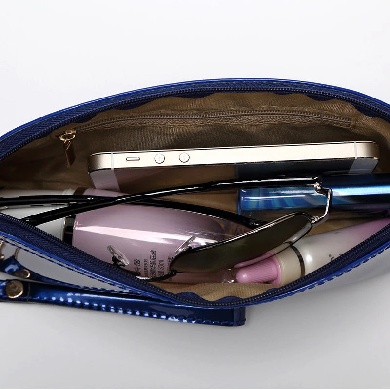Women's Leather Party Clutch Wallet Patent Purses