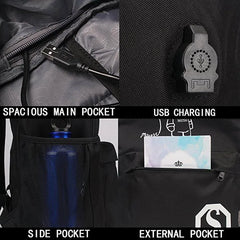 Boy Student Daypack with USB Charging Port and Lock