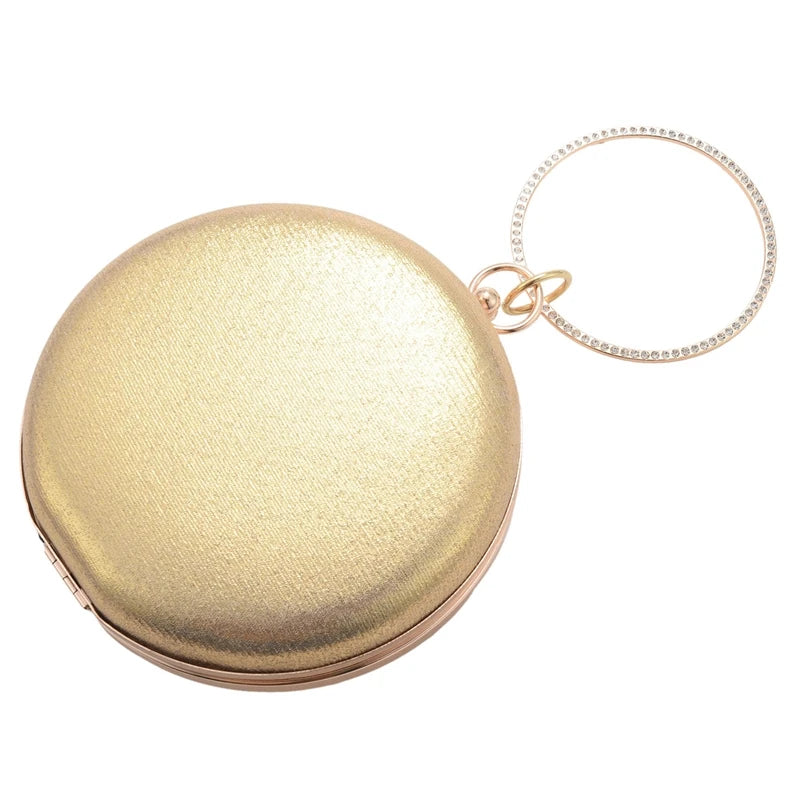 Round Shaped Evening Bags Diamonds Clutches Chain Shoulder Bags