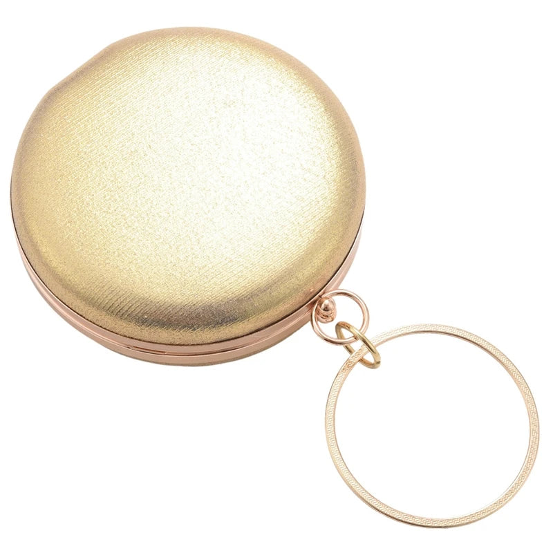 Round Shaped Evening Bags Diamonds Clutches Chain Shoulder Bags