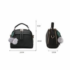 Hair Ball Decoration Messenger Bag Shoulder Bag for Women