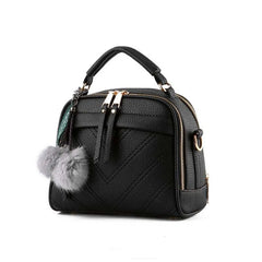 Hair Ball Decoration Messenger Bag Shoulder Bag for Women