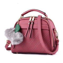 Hair Ball Decoration Messenger Bag Shoulder Bag for Women