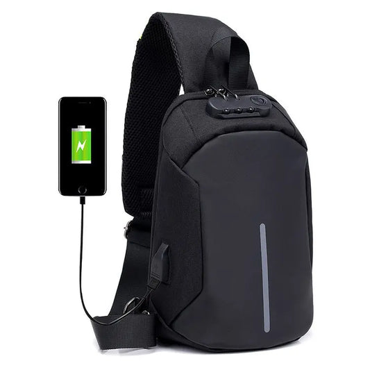 Men's Chest Bag USB Oxford Cloth Messenger Bag Casual Business