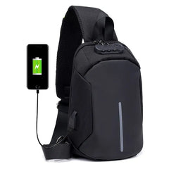 Men's Chest Bag USB Oxford Cloth Messenger Bag Casual Business
