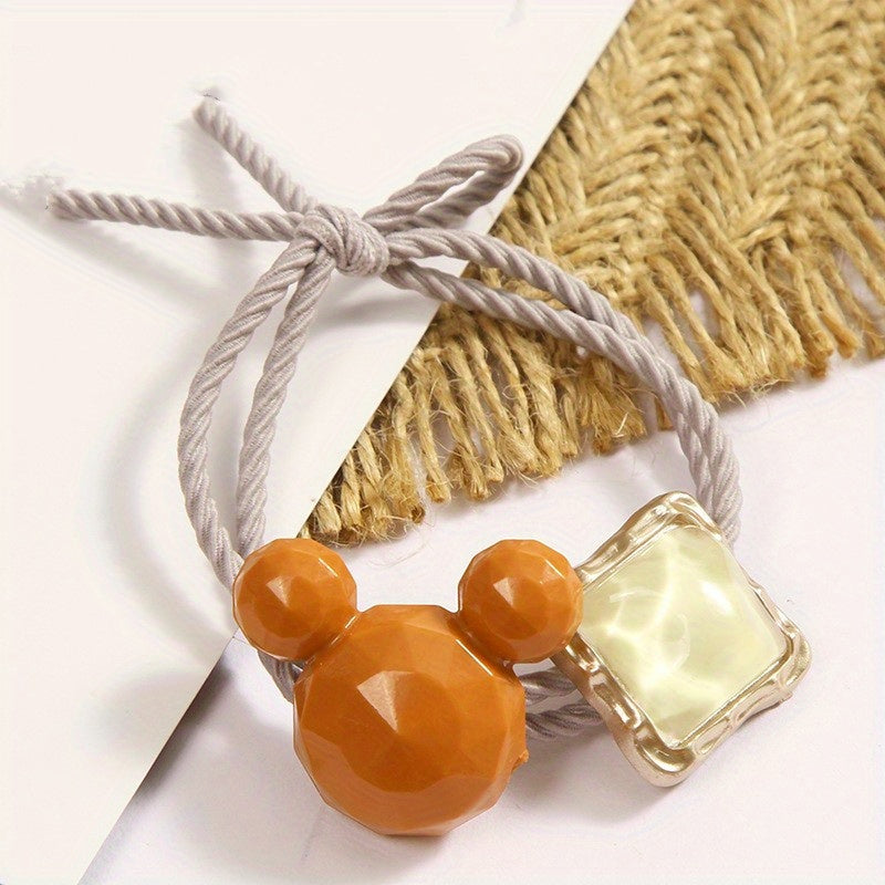 Crystal Cartoon Hair Tie Elastic Hair Rope for Girls and Women