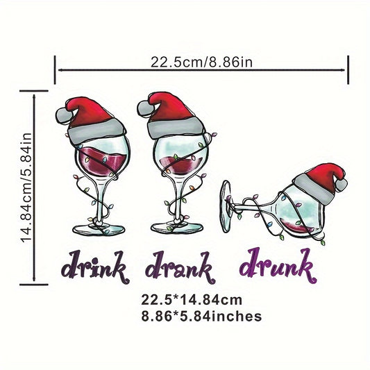 2pcs Xmas DIY Iron On Transfer Stickers T shirts Jackets Jeans Garment Access