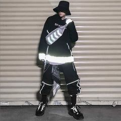 Men's Reflective Canvas Chest Bag Waist Fanny Pack