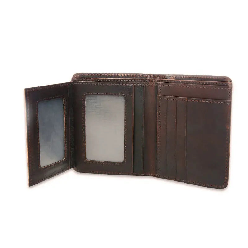 Vintage Leather Wallet for Men Vertical Men Wallets