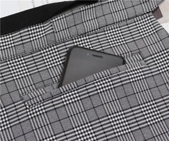 Plaid Fabric Bow Waist Bag Packs with Self-tie Waist Belt