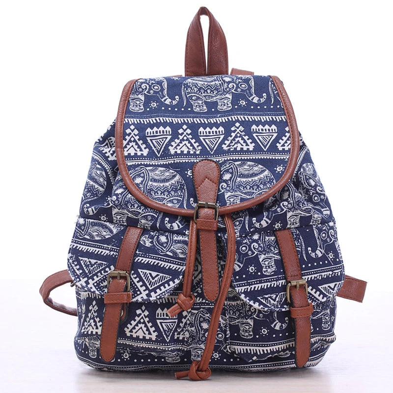 Canvas Cartoon Pattern Women's Backpacks Casual Style