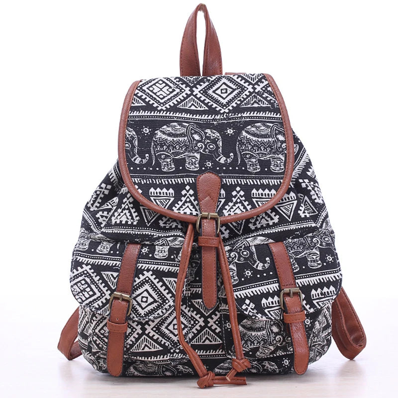 Canvas Cartoon Pattern Women's Backpacks Casual Style