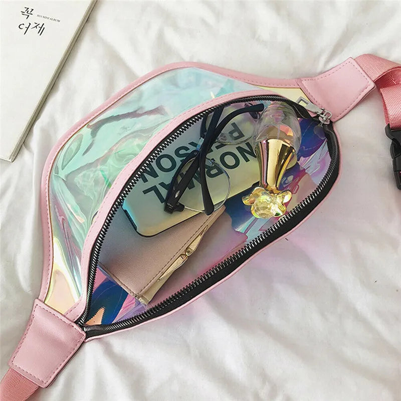 Holographic Fanny Pack Transparent Waist Bag for Women