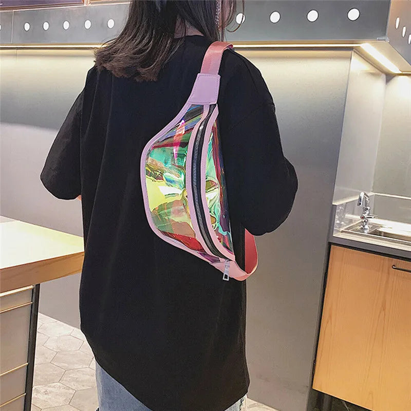 Holographic Fanny Pack Transparent Waist Bag for Women