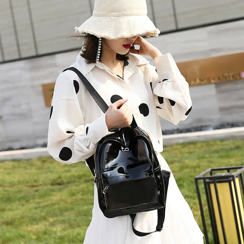 Clear PVC See Through Backpacks Preppy Style Mini Backpack