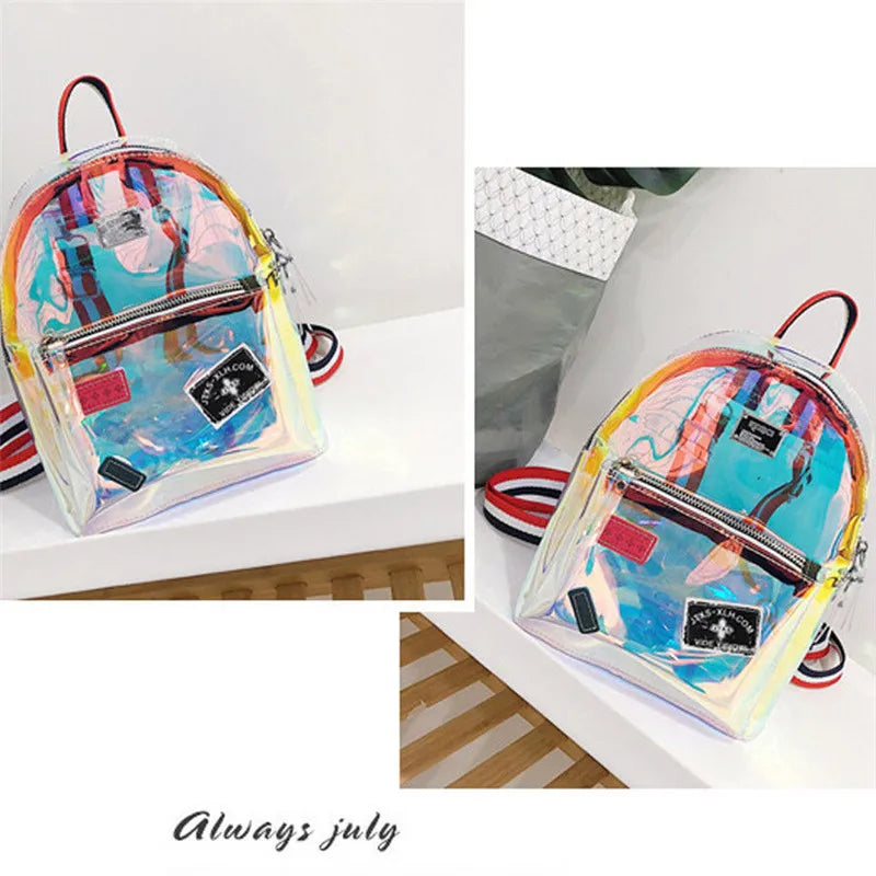 Clear Waterproof Mini PVC Backpack for Women Girls