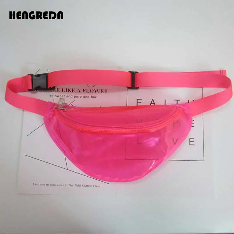 Holo Fanny Pack Clear Bum Bag for Travel Beach Party