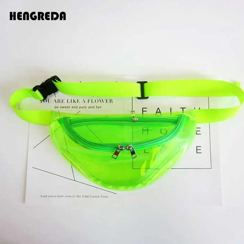 Holo Fanny Pack Clear Bum Bag for Travel Beach Party