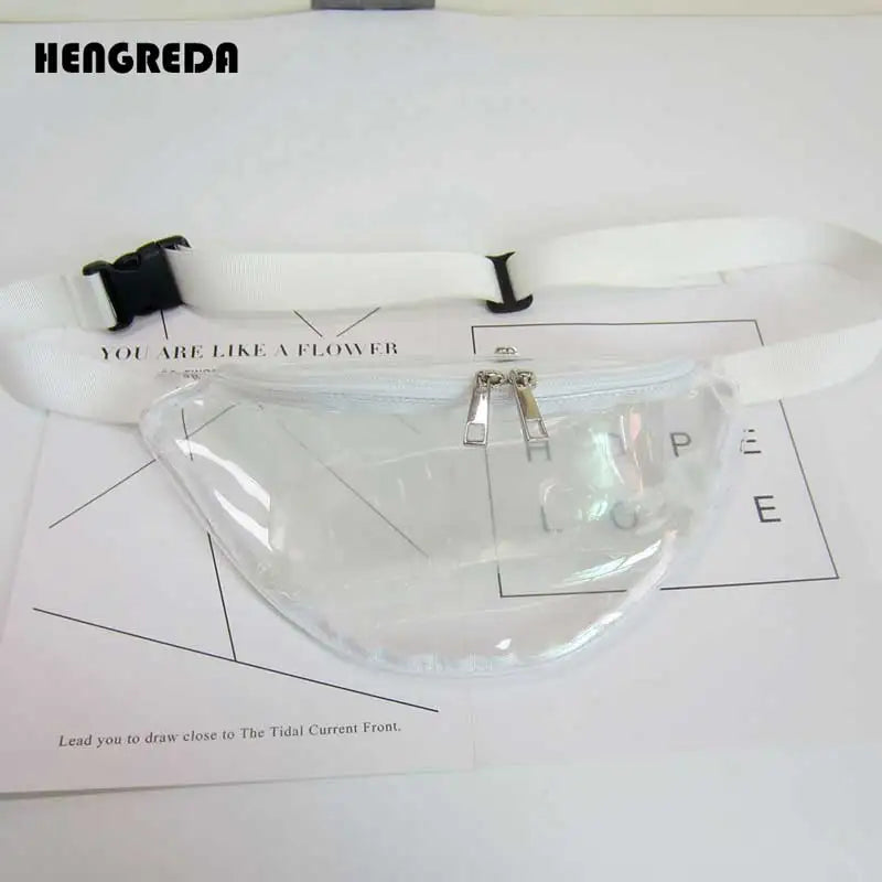 Holo Fanny Pack Clear Bum Bag for Travel Beach Party