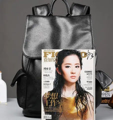 Leather Pumping Backpack with Clamshell Design