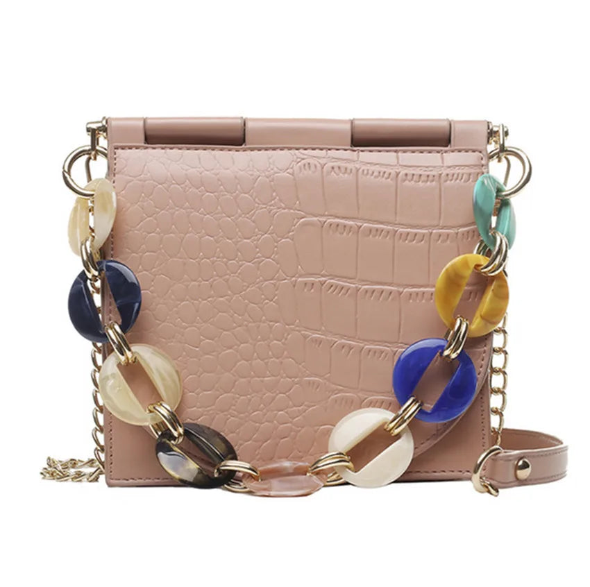Ladies Jelly Hand Bag Shoulder Bags Chain Shoulder Bags