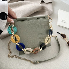 Ladies Jelly Hand Bag Shoulder Bags Chain Shoulder Bags