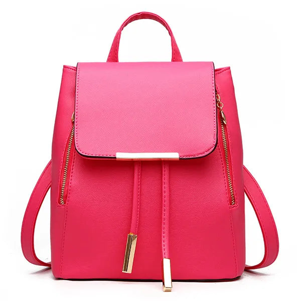 Girls School Backpack Top-handle PU Leather Mochila Escolar Travel Bag