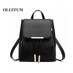 Girls School Backpack Top-handle PU Leather Mochila Escolar Travel Bag