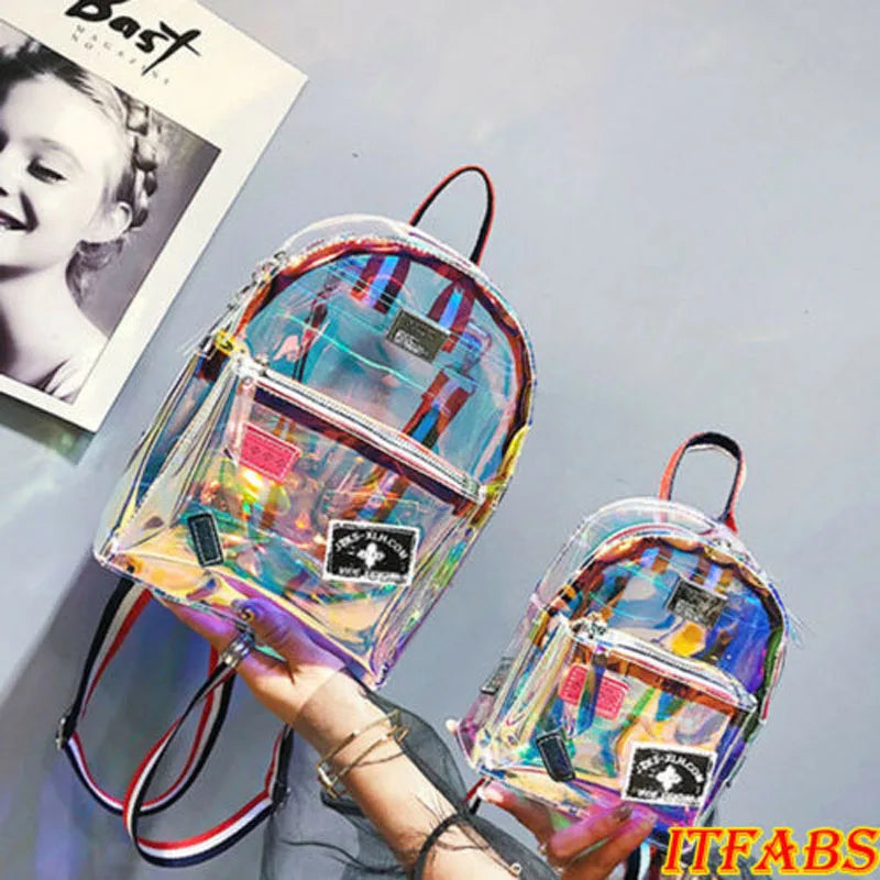Clear Jelly Shoulder Beach Bag Transparent Handbag Tote