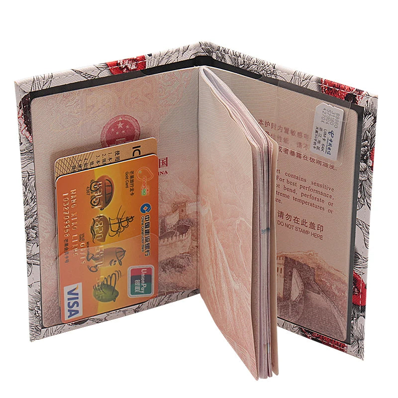 Butterfly Embossed Passport Cover Travel ID Credit Ticket Soft Folder