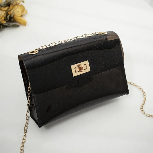 Clear PVC Shoulder Bag Women Solid Satchel Clutch