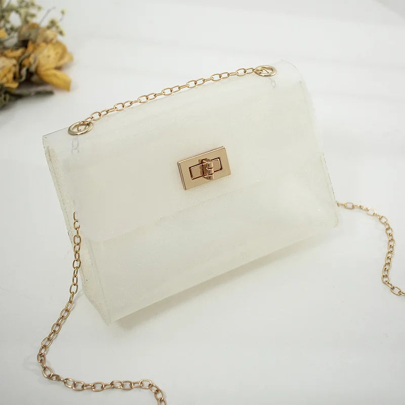 Clear PVC Shoulder Bag Women Solid Satchel Clutch