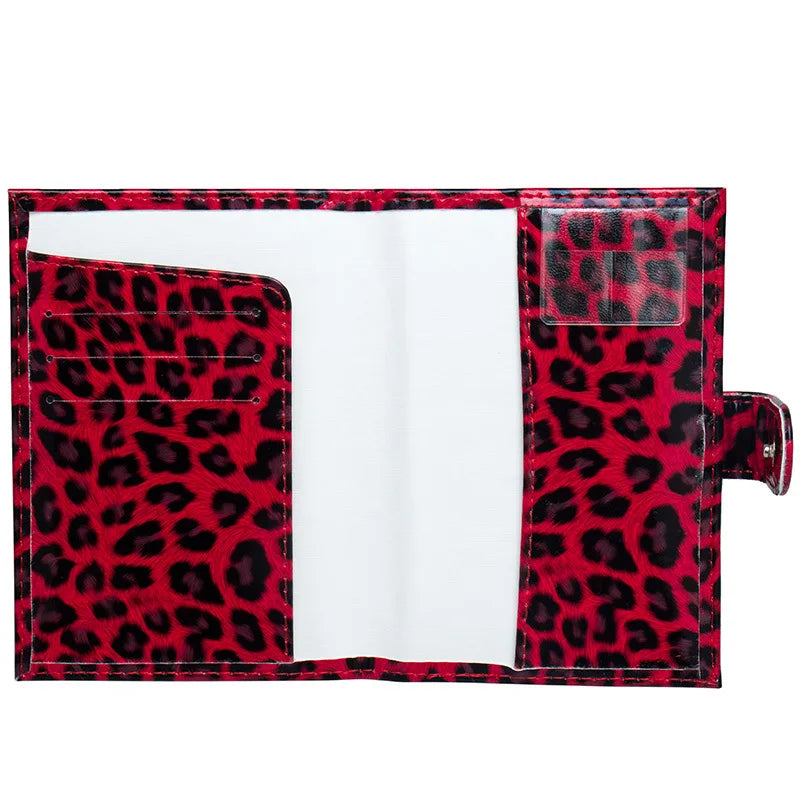 Leopard Passport Holder for Women with Buckle, Ear Spot Design, Multi-Card Slots