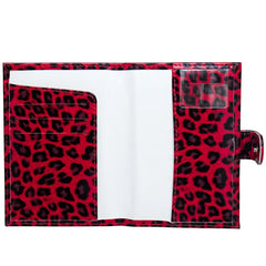 Leopard Passport Holder for Women with Buckle, Ear Spot Design, Multi-Card Slots