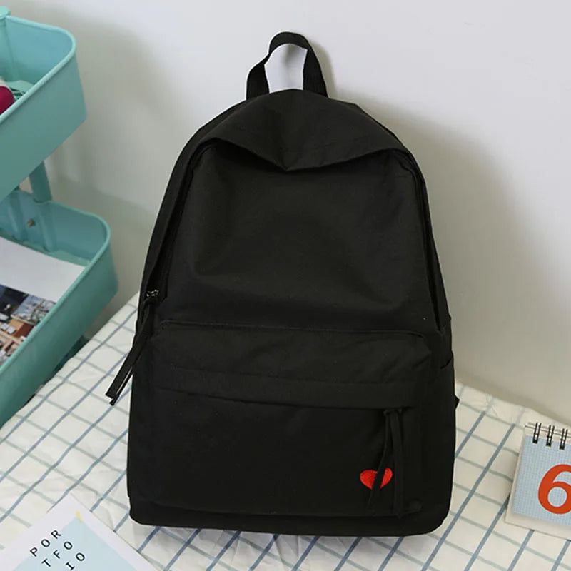 Yellow Canvas Backpack for Girls Schoolbag