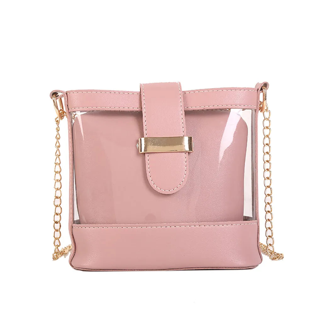 Transparent Women's Shoulder Beach Bag Waterproof Wave Point Master Bag