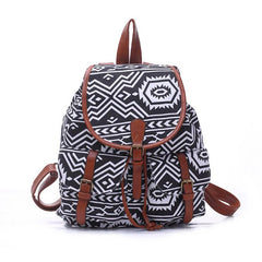 Canvas Rhombus Pattern Women's Backpack in 5 Colors