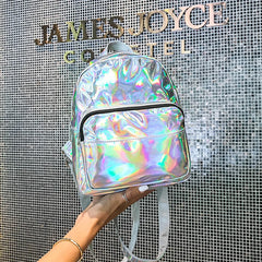 Laser Holographic Backpack For Lady Girl Student School Travel