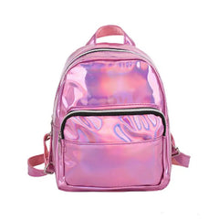 Laser Holographic Backpack For Lady Girl Student School Travel