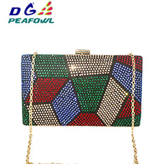 Metal Patchwork Evening Bag Wedding Party Clutch Purse