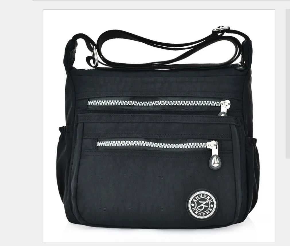 Women Nylon Shoulder Bag Multi-pocket Crossbody Tote Purse Messenger Satchel